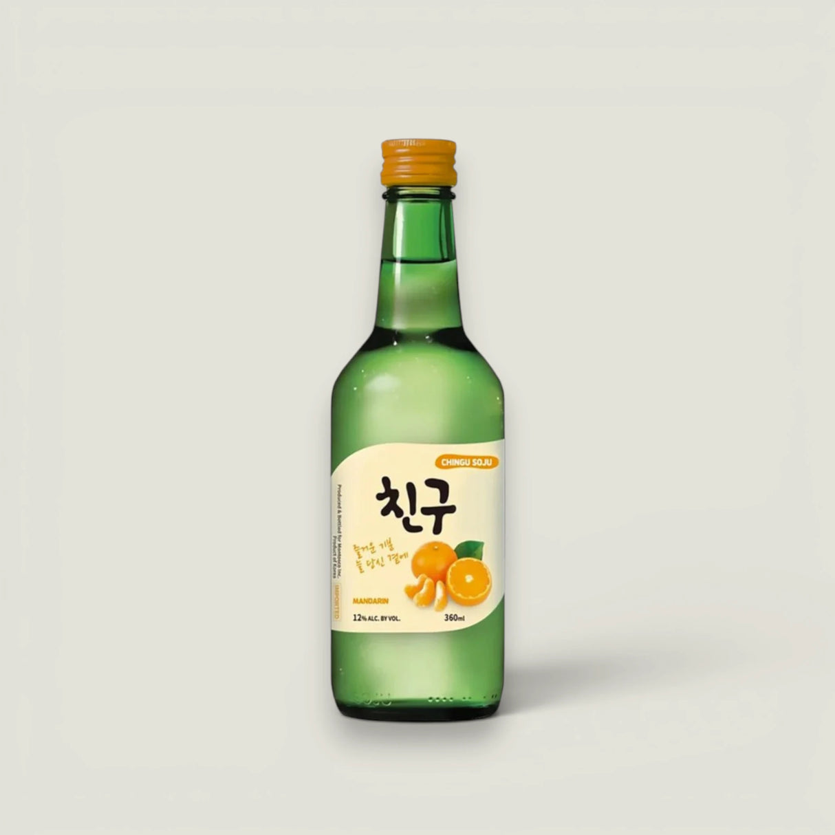סוג'ו קוריאני בטעם מנדרינה, 360 מ"ל, Chingu