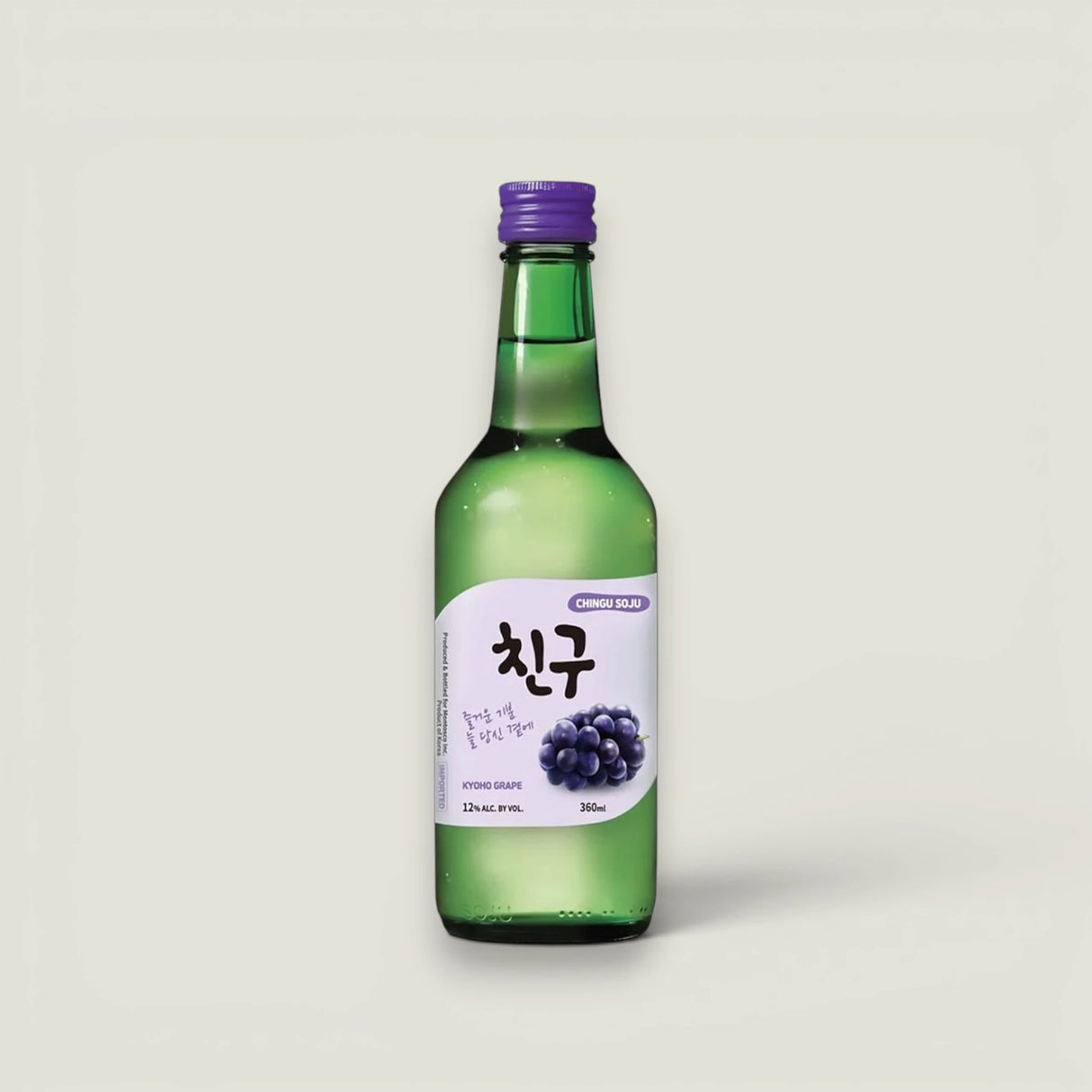 סוג'ו קוריאני בטעם ענבי קיוהו, 360 מ"ל, Chingu