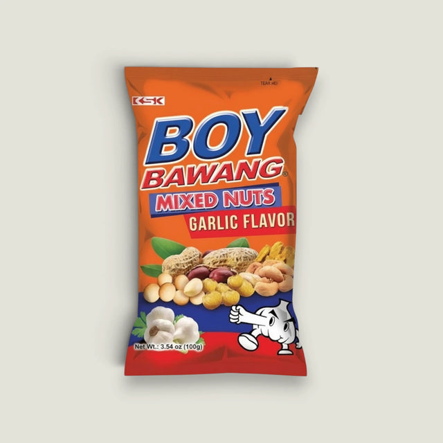 תערובת פיצוחים בטעם שום, 85 גרם, Boy Bawang
