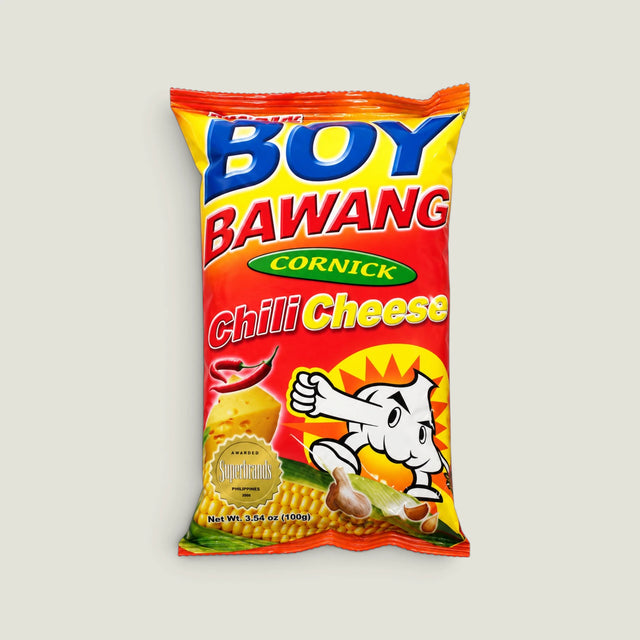 חטיף תירס פריך בטעם צ'ילי וגבינה, 80 גרם, Boy Bawang