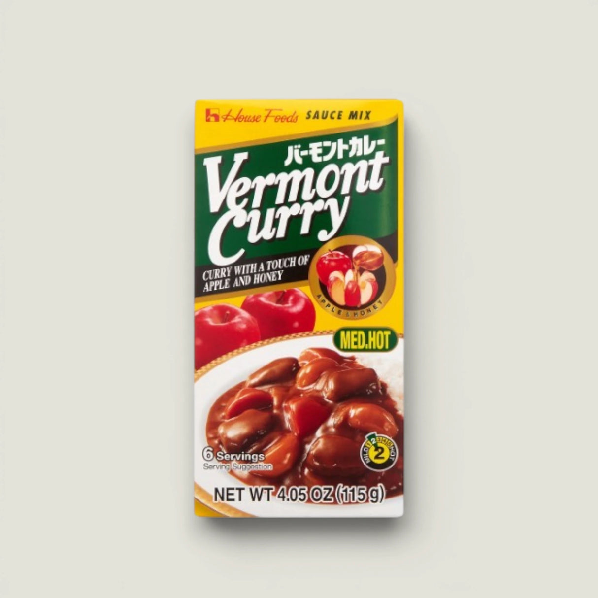 קוביות קארי יפני Vermont Medium Hot House Foods - 115 גרם