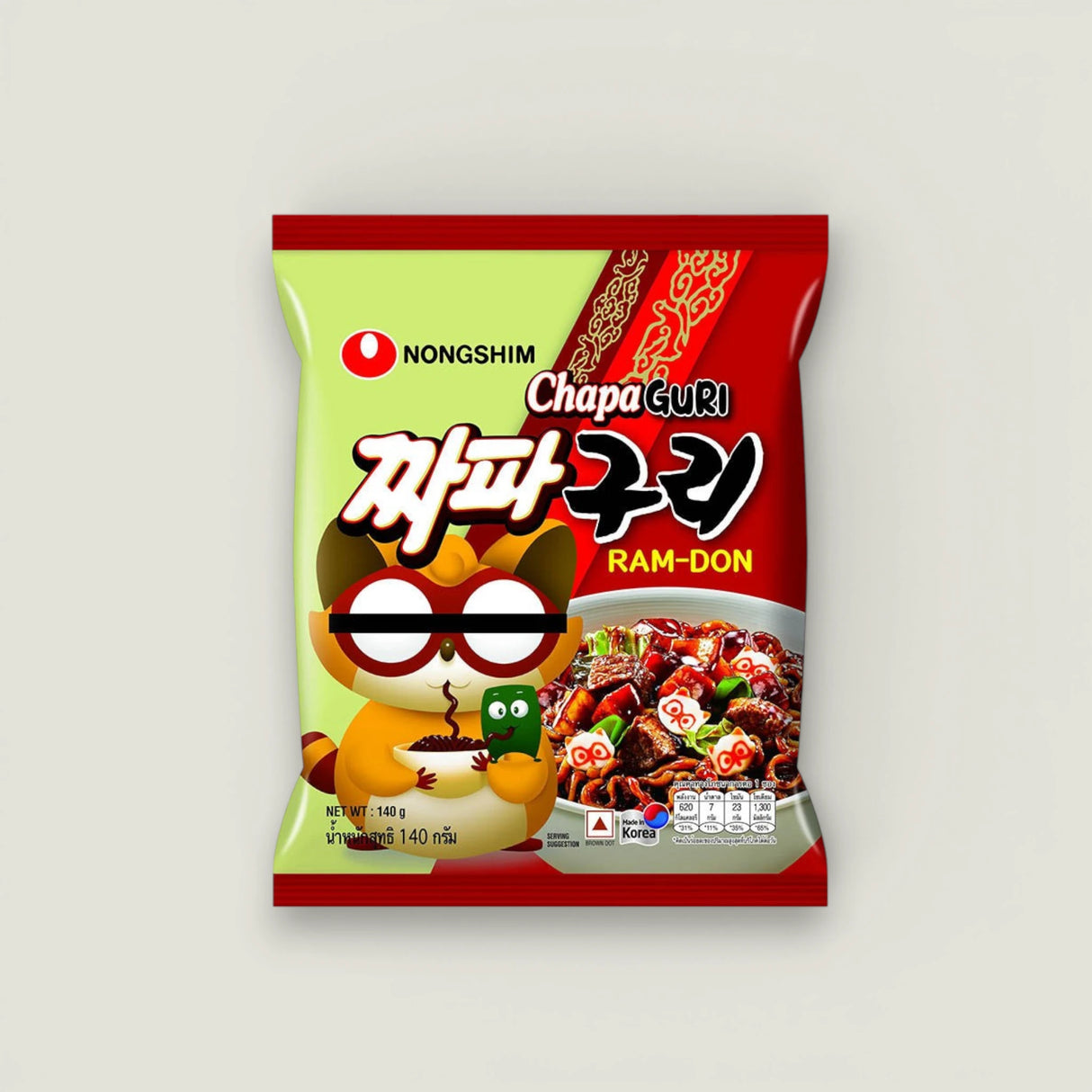 אטריות צ'פגורי Ram-Don Nongshim ברוטב שעועית שחורה ופירות ים - 140 גרם
