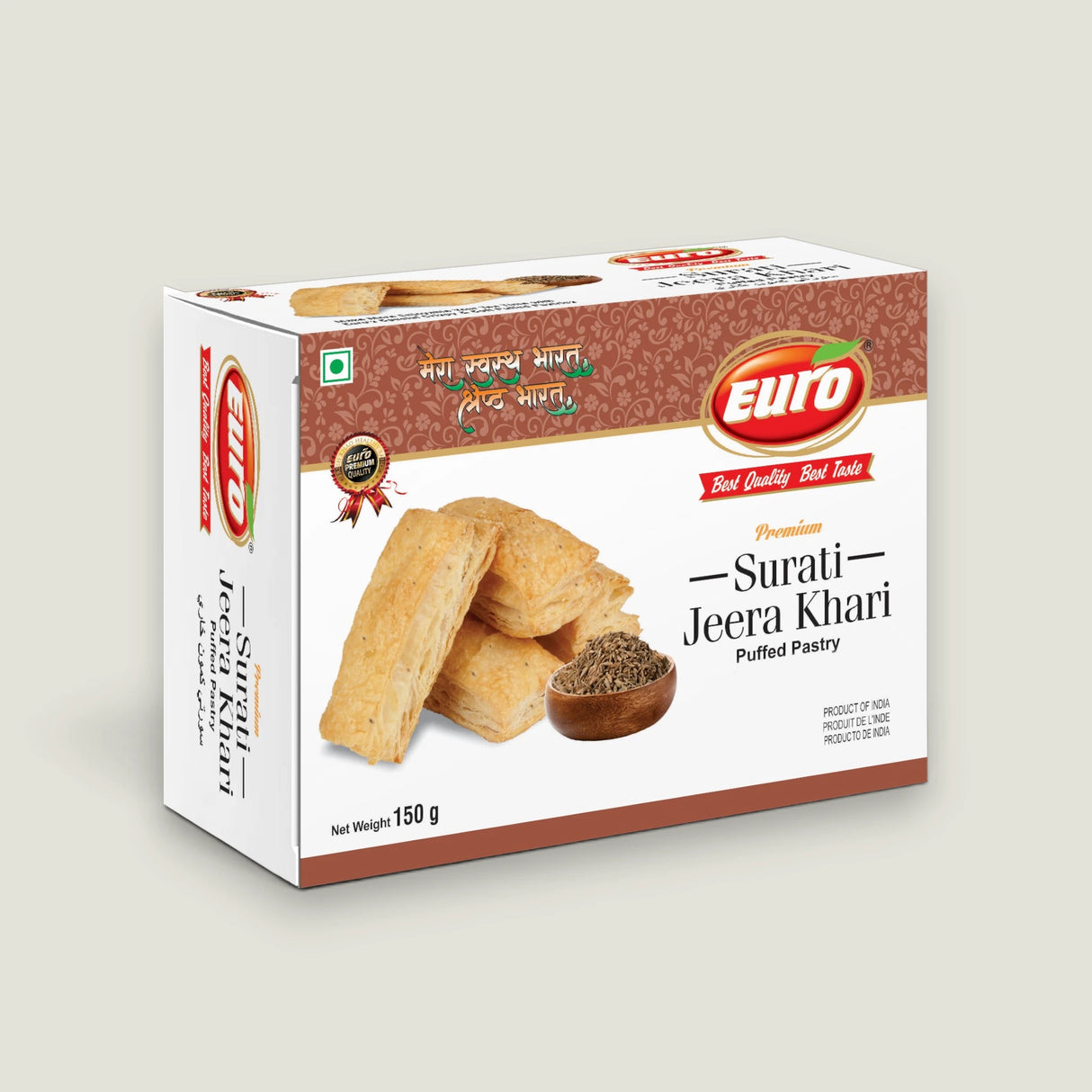 מאפה עלים הודי עם כמון (Jeera Khari) EURO 150 גרם