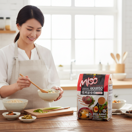 OOMAME red akamiso soybean paste, 1kg. Product of Japan, no MSG added.